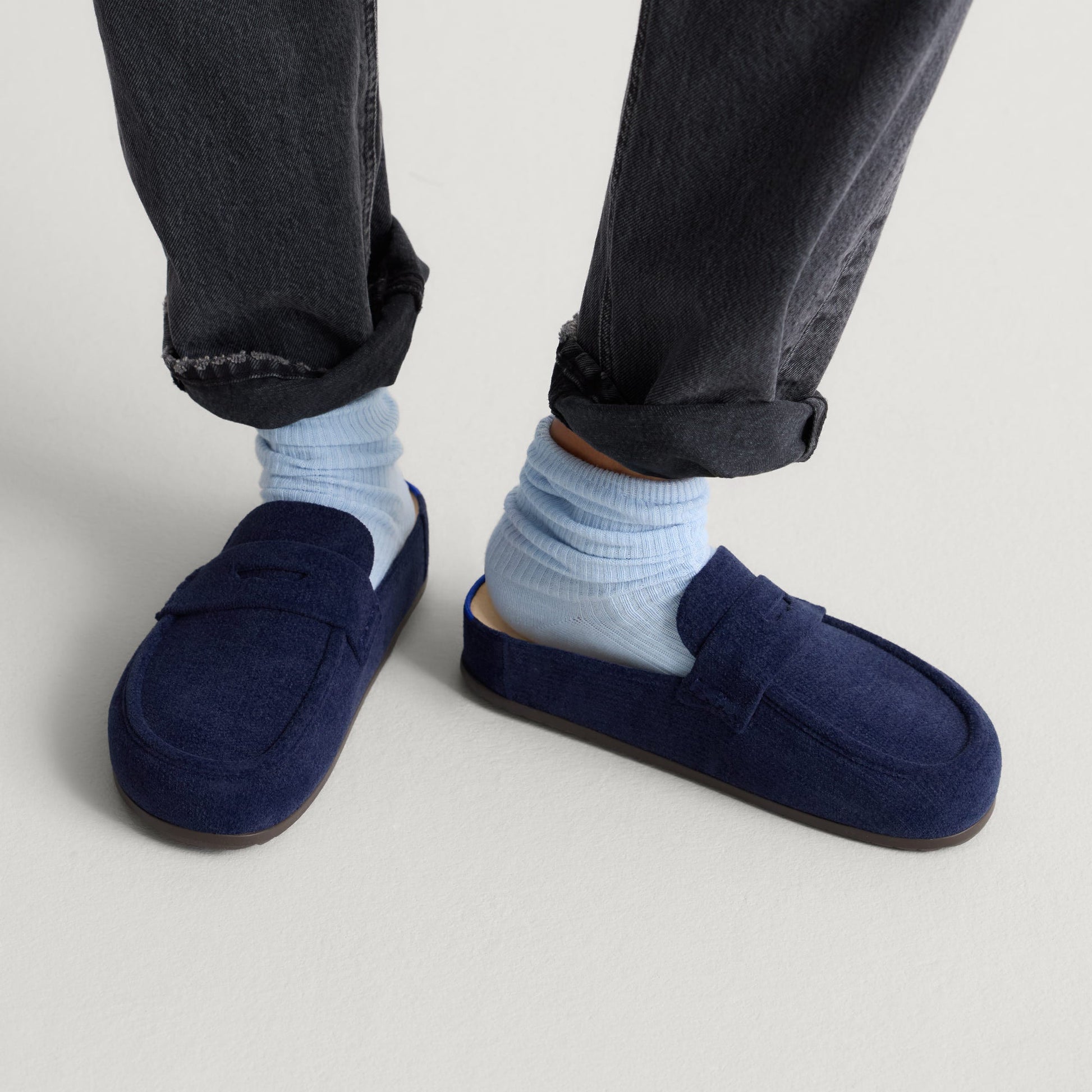 Rothy's Women's Penny Clog in ReVelvet™ Navy