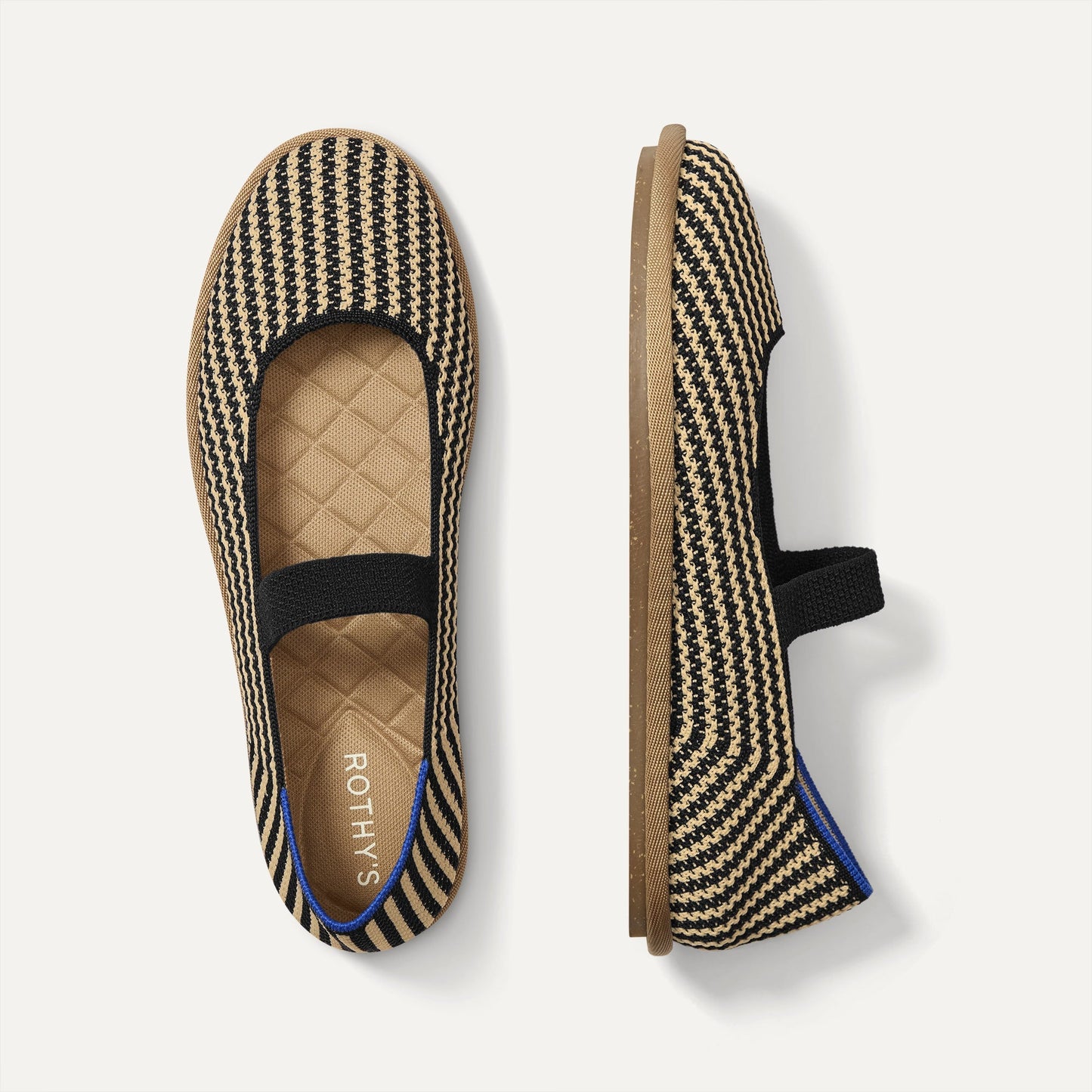 Rothy's Women's Cruiser Mary Jane in Toffee Stripe