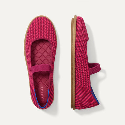 Rothy's Women's Cruiser Mary Jane in Raspberry Stripe