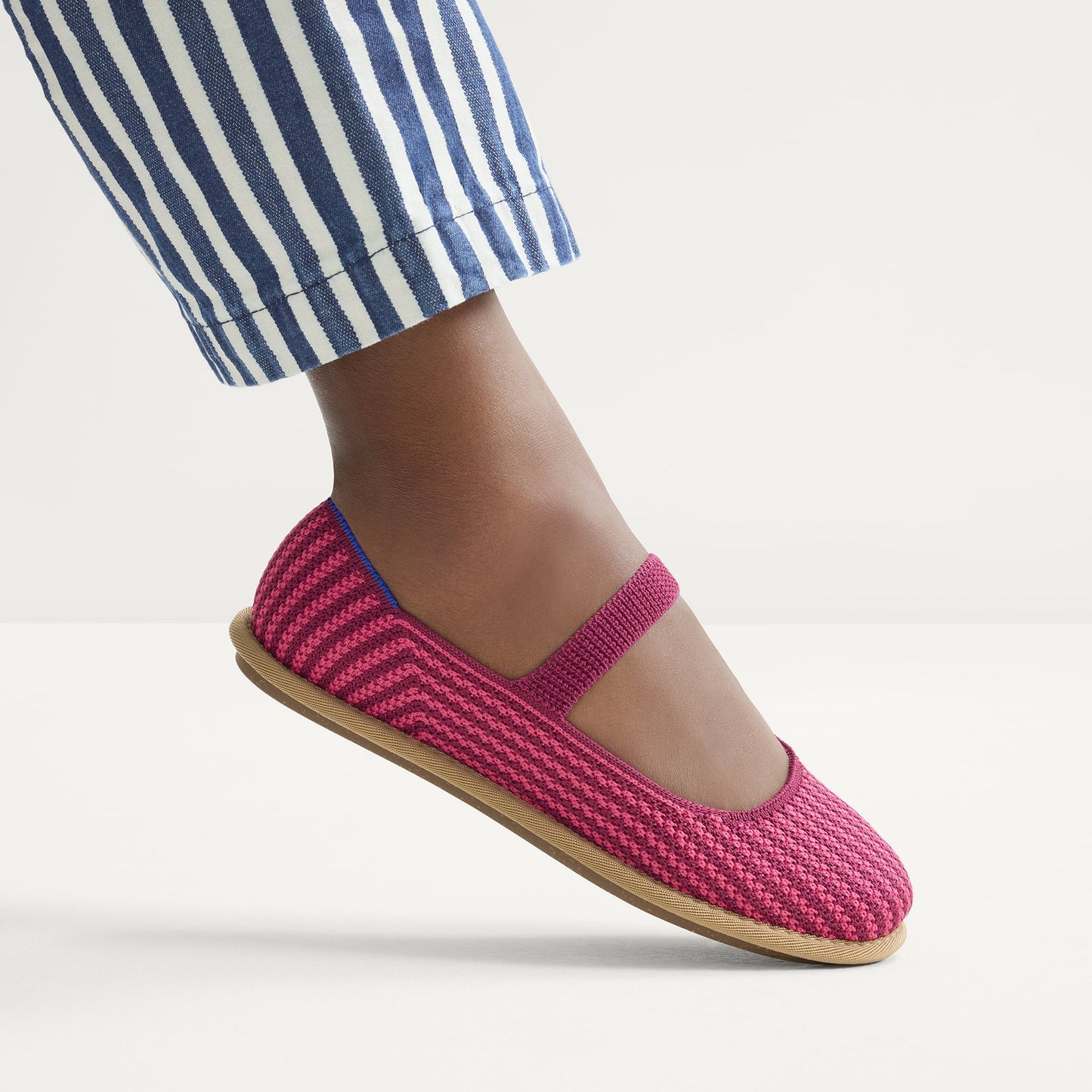 Rothy's Women's Cruiser Mary Jane in Raspberry Stripe