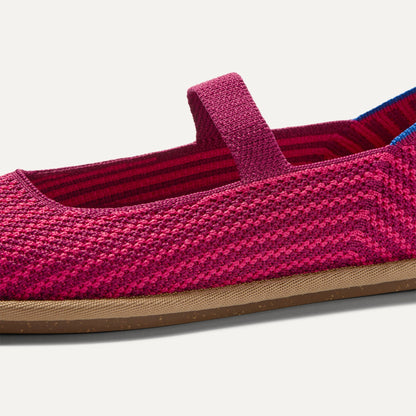 Rothy's Women's Cruiser Mary Jane in Raspberry Stripe