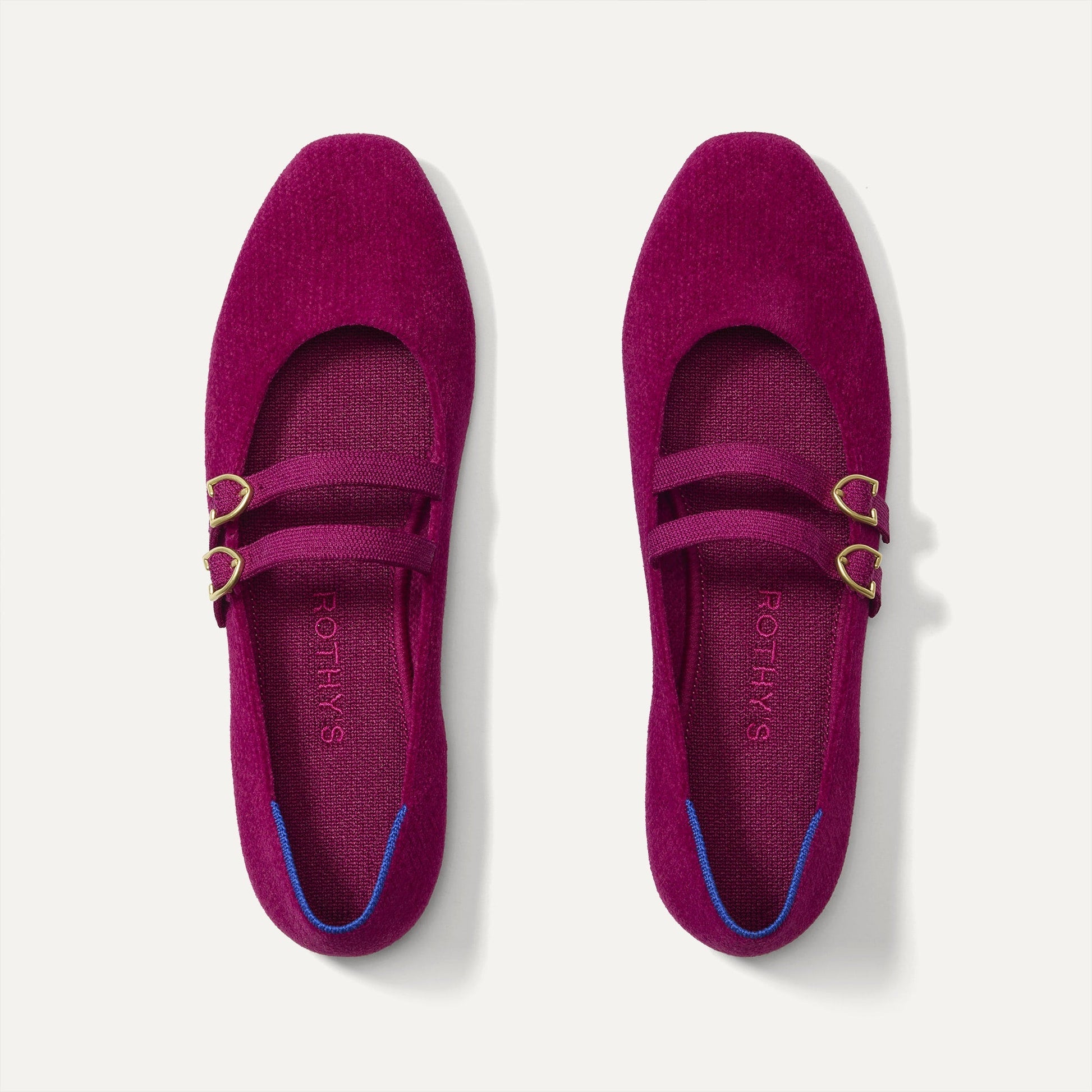 Rothy's The Double Buckle Mary Jane in ReVelvet™ Mulberry
