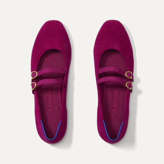 Rothy's The Double Buckle Mary Jane in ReVelvet™ Mulberry