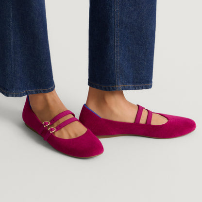 Rothy's The Double Buckle Mary Jane in ReVelvet™ Mulberry
