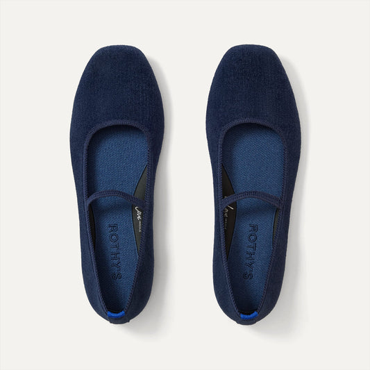Rothy's The Max Square Mary Jane in ReVelvet™ Navy
