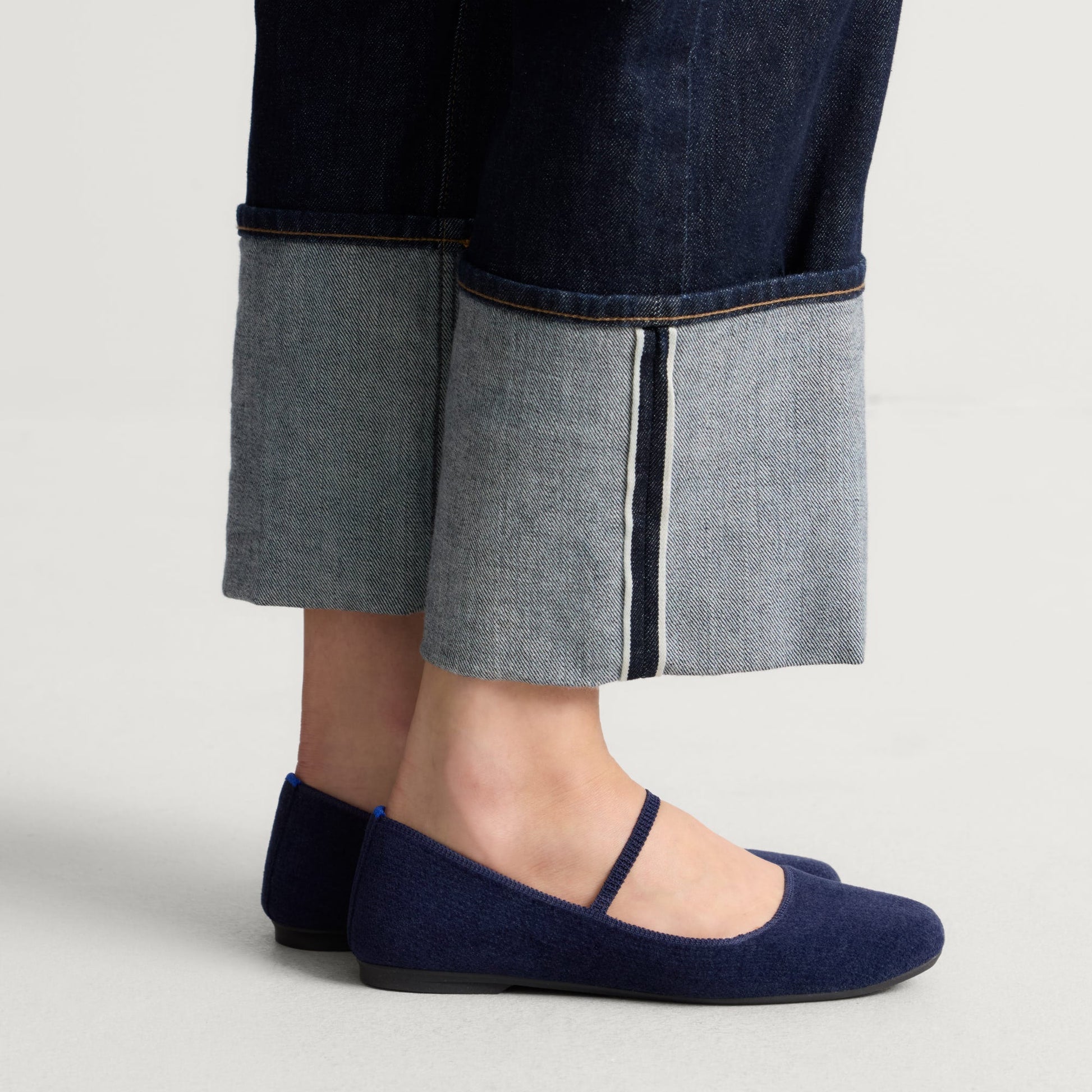 Rothy's The Max Square Mary Jane in ReVelvet™ Navy