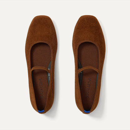 Rothy's The Max Square Mary Jane in ReVelvet™ Russet