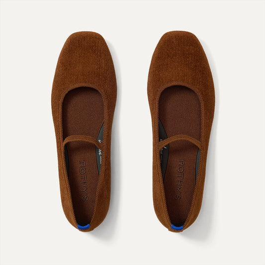 Rothy's The Max Square Mary Jane in ReVelvet™ Russet