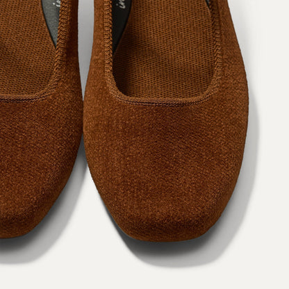 Rothy's The Max Square Mary Jane in ReVelvet™ Russet