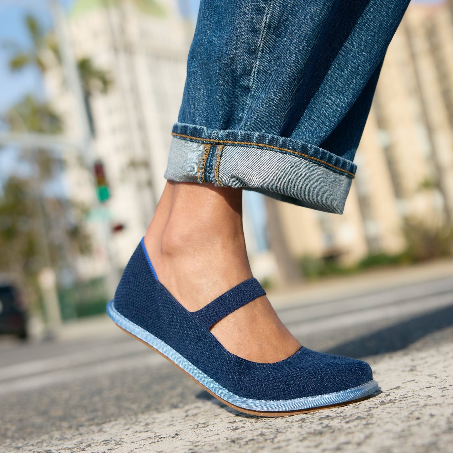 Rothy's Women's Cruiser Mary Jane in ReVelvet™ Navy