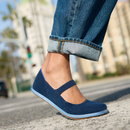 Rothy's Women's Cruiser Mary Jane in ReVelvet™ Navy