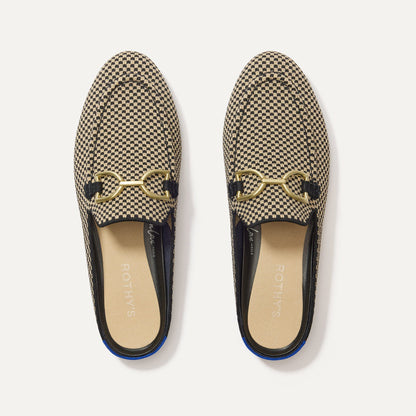 Rothy's The Double Bit Loafer Mule in Classic Micro Check