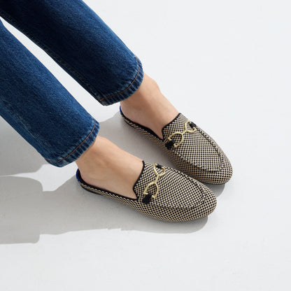 Rothy's The Double Bit Loafer Mule in Classic Micro Check