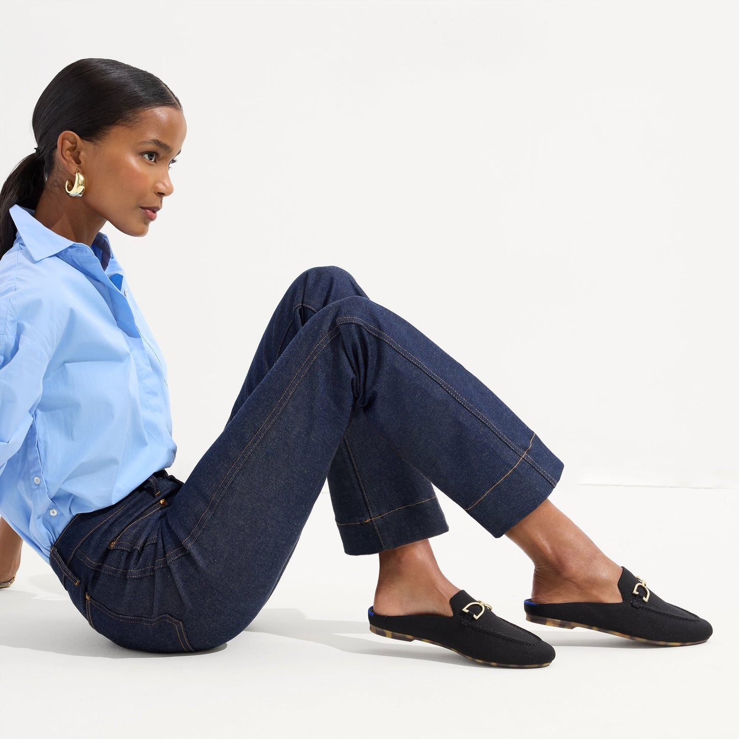 Rothy's The Double Bit Loafer Mule in Black