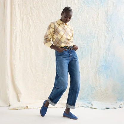 Rothy's The Penny Loafer in Blue Raffia-Knit for Women