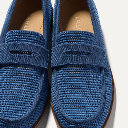 Rothy's The Penny Loafer in Blue Raffia-Knit for Women