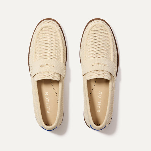 Rothy's The Penny Loafer in Conch Raffia-Knit for Women