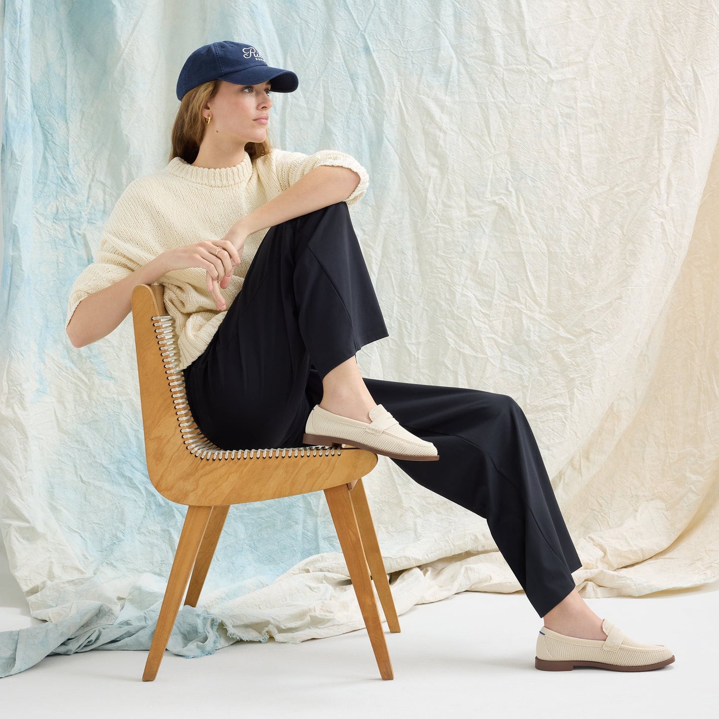 Rothy's The Penny Loafer in Conch Raffia-Knit for Women