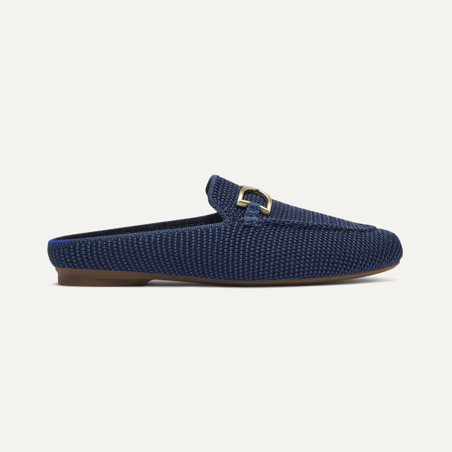 Rothy's The Double Bit Loafer Mule in Blue Raffia-Knit
