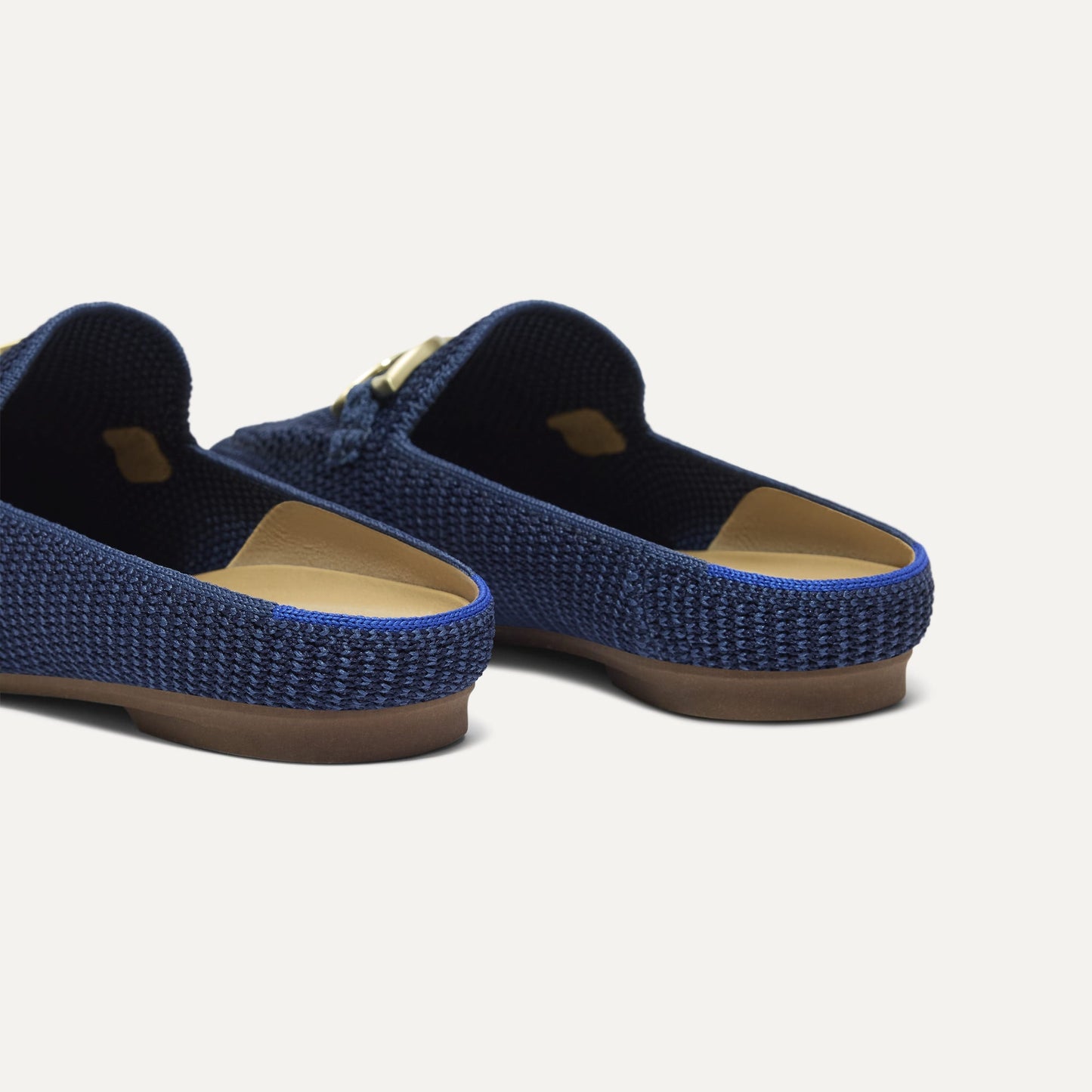 Rothy's The Double Bit Loafer Mule in Blue Raffia-Knit