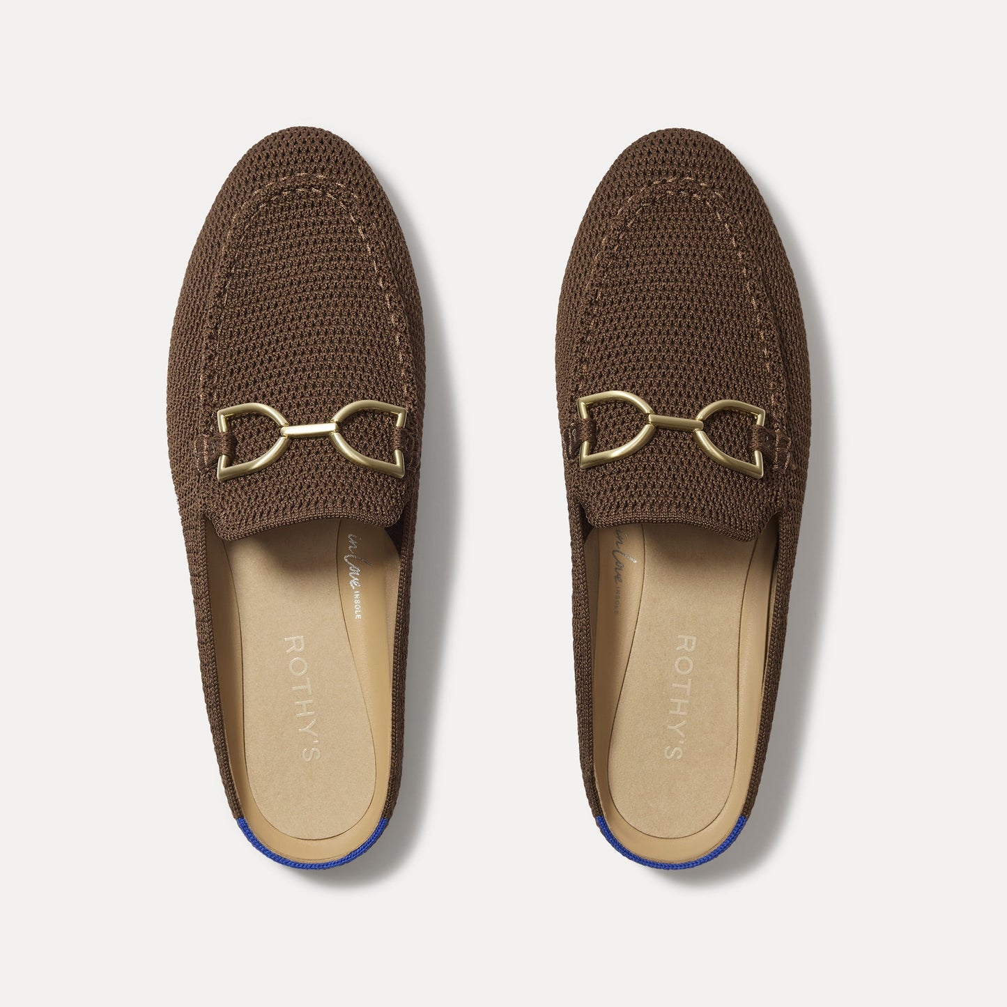 Rothy's The Double Bit Loafer Mule in Cinnamon Raffia-Knit