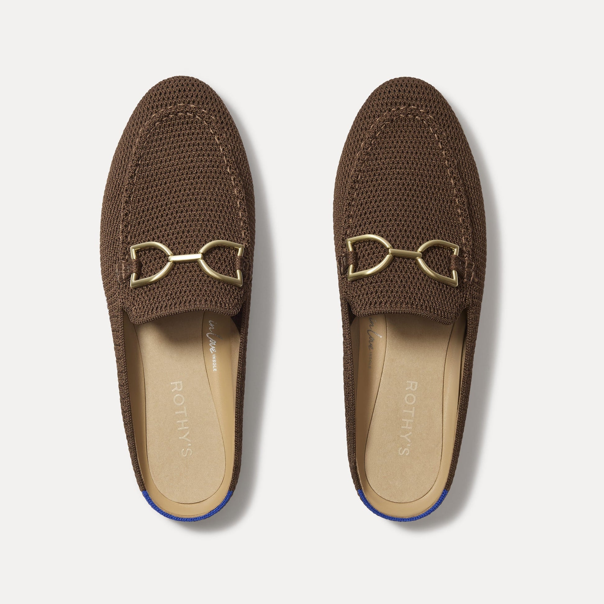 Rothy's The Double Bit Loafer Mule in Cinnamon Raffia-Knit