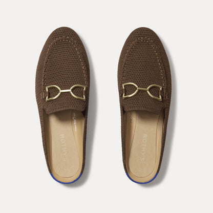 Rothy's The Double Bit Loafer Mule in Cinnamon Raffia-Knit