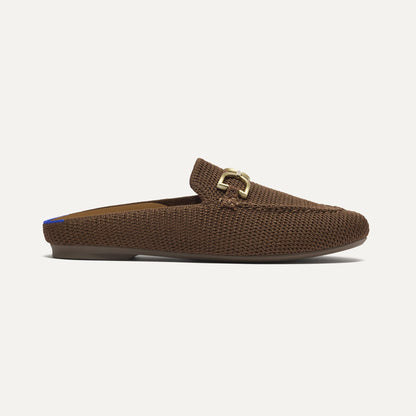 Rothy's The Double Bit Loafer Mule in Cinnamon Raffia-Knit