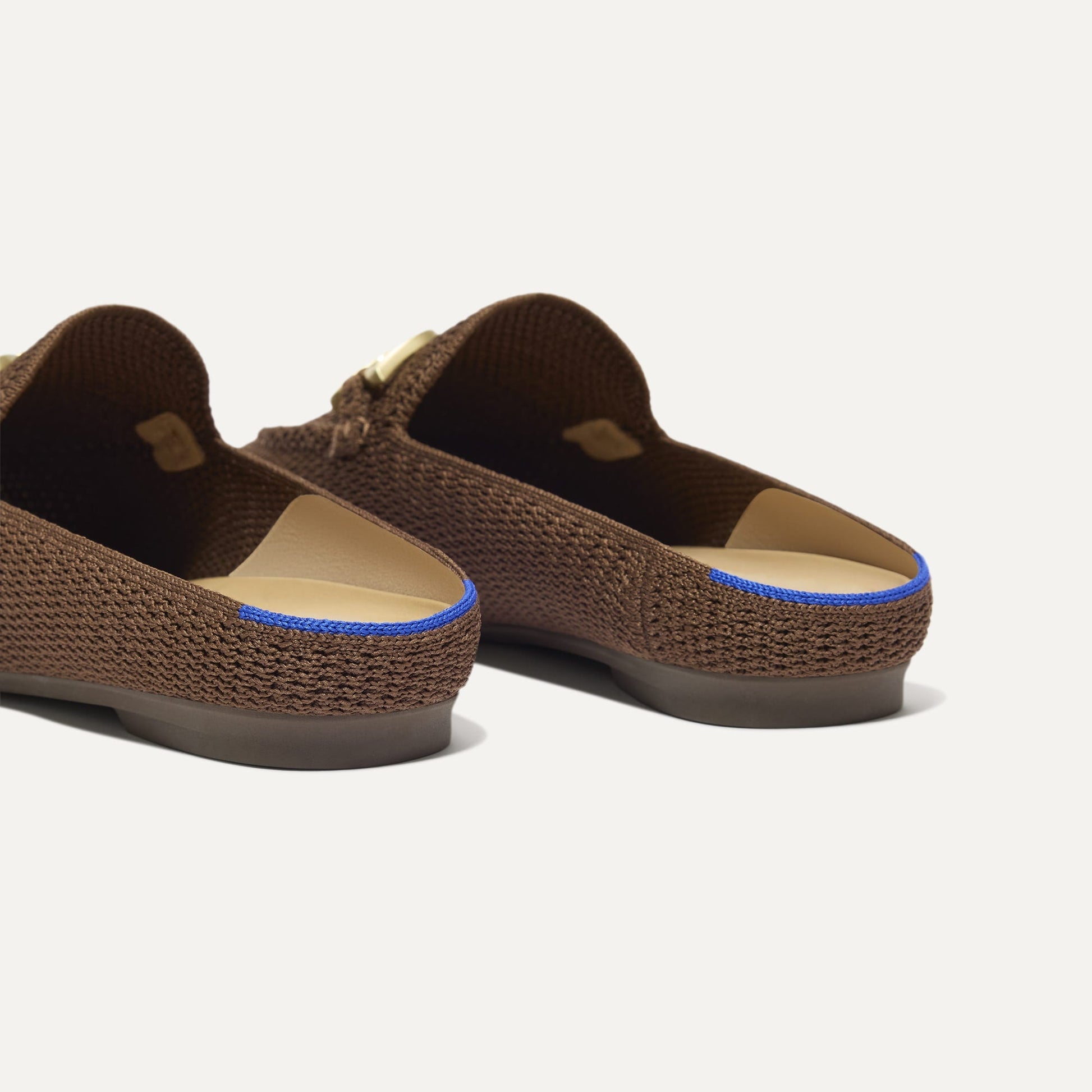 Rothy's The Double Bit Loafer Mule in Cinnamon Raffia-Knit