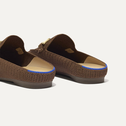 Rothy's The Double Bit Loafer Mule in Cinnamon Raffia-Knit