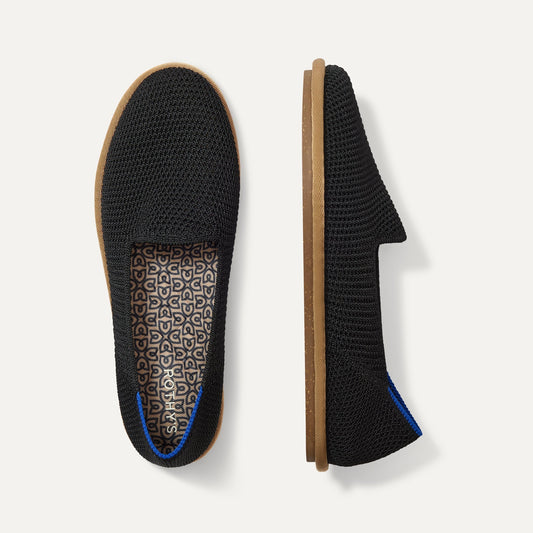 Rothy's Women's Cruiser Loafer in Black Raffia-Knit