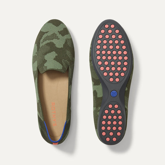 Rothy's Women's Daily Loafer in Green Camo