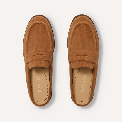 Rothy's Women's Penny Loafer Mule in ReVelvet™ Caramel