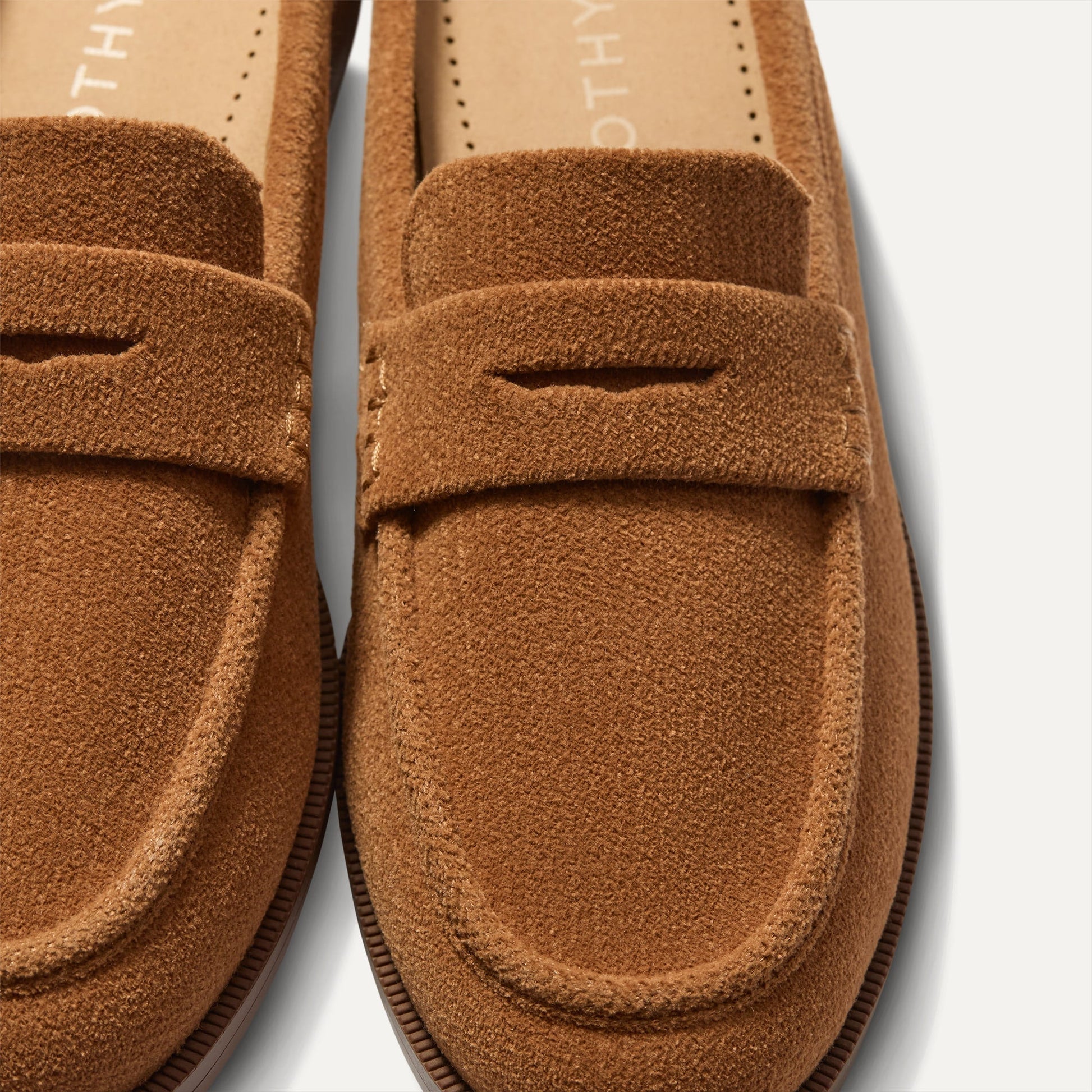 Rothy's Women's Penny Loafer Mule in ReVelvet™ Caramel