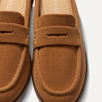 Rothy's Women's Penny Loafer Mule in ReVelvet™ Caramel