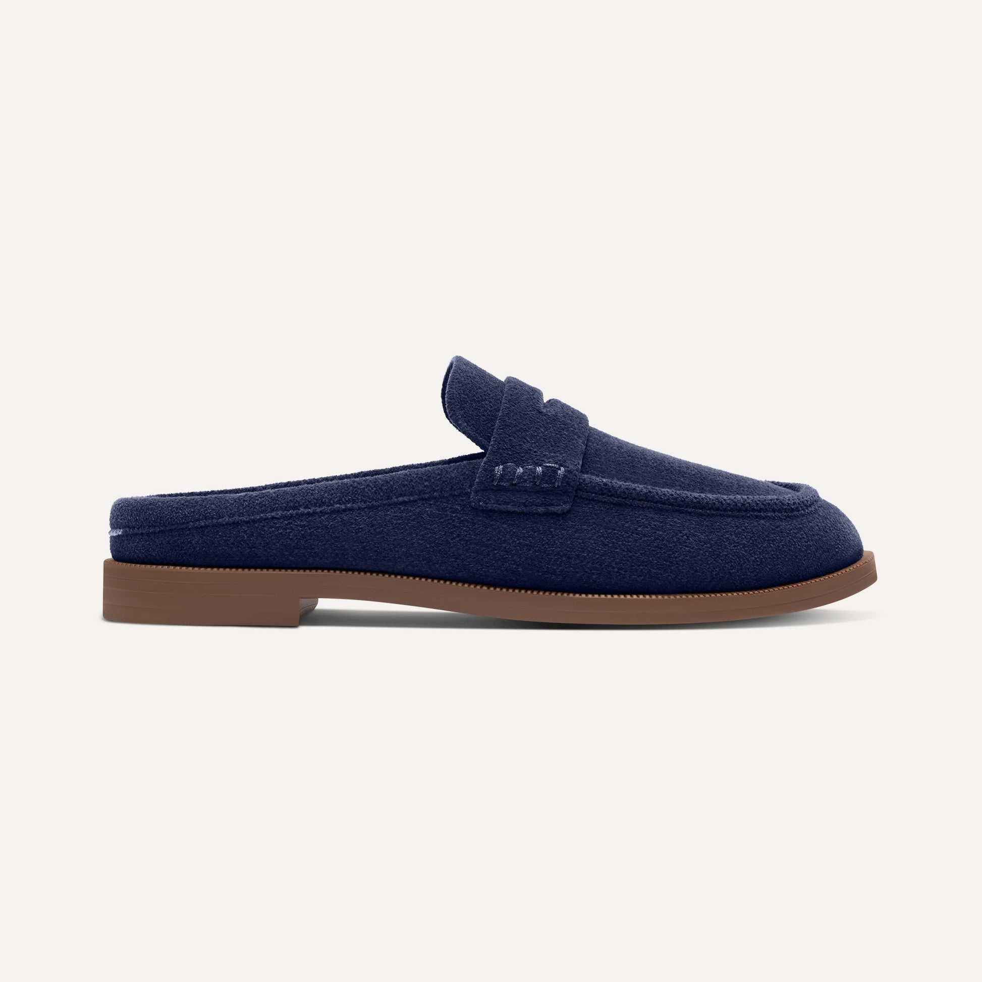 Rothy's Women's Penny Loafer Mule in ReVelvet™ Navy