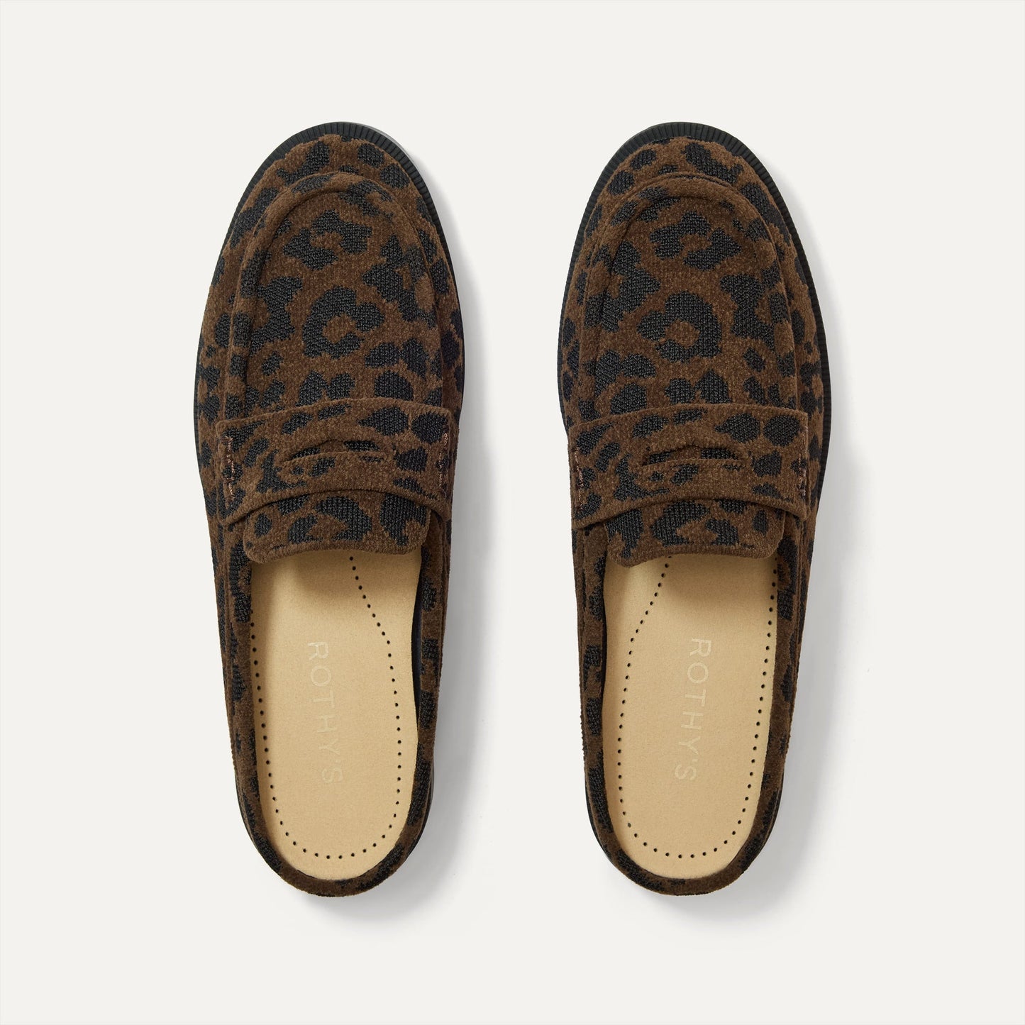 Rothy's Women's Penny Loafer Mule in ReVelvet™ Cheetah