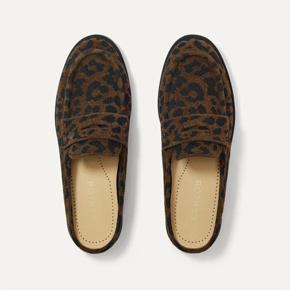 Rothy's Women's Penny Loafer Mule in ReVelvet™ Cheetah