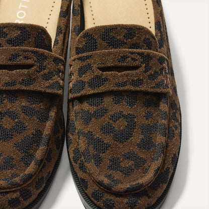 Rothy's Women's Penny Loafer Mule in ReVelvet™ Cheetah