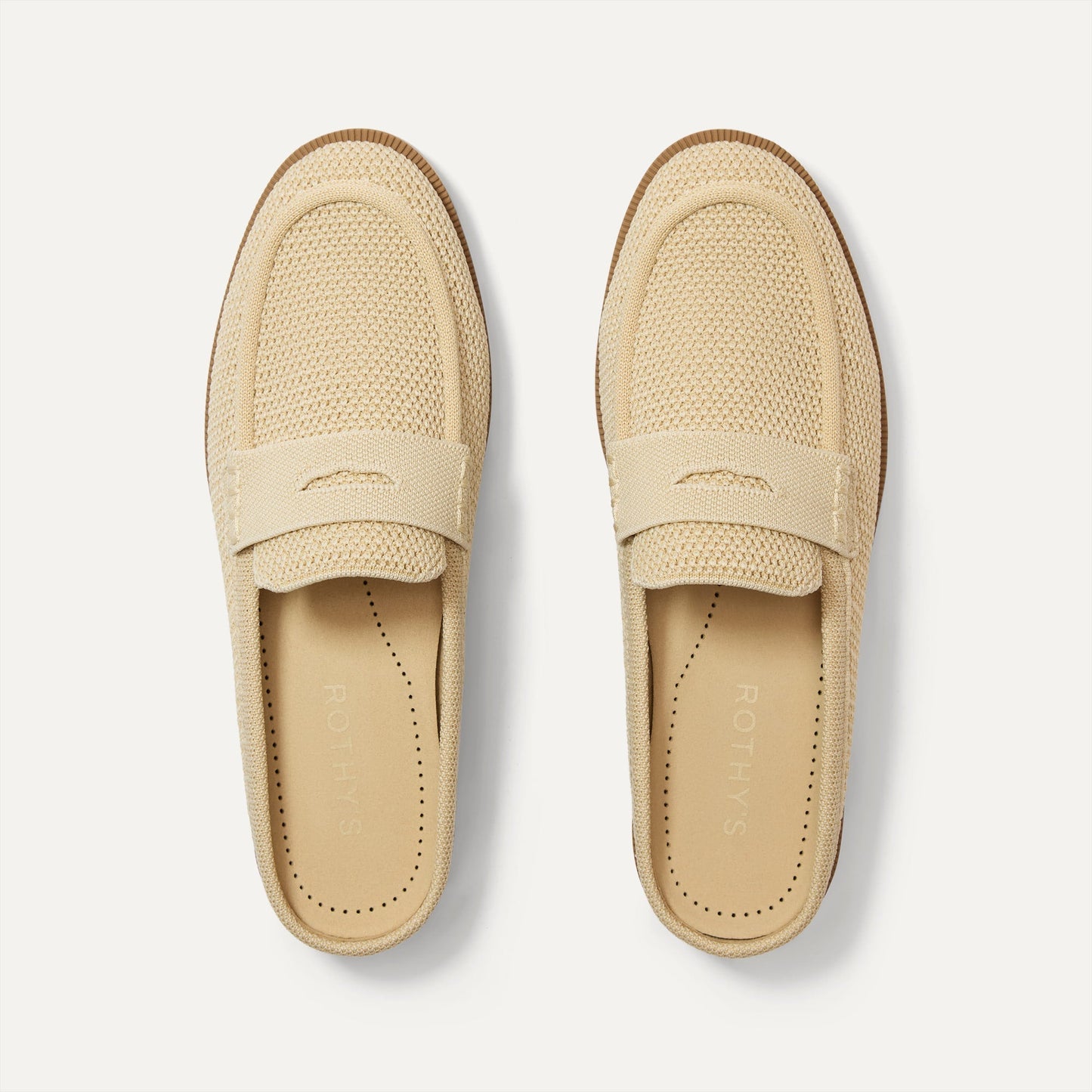 Rothy's Women's Penny Loafer Mule in Sandstone Raffia-Knit