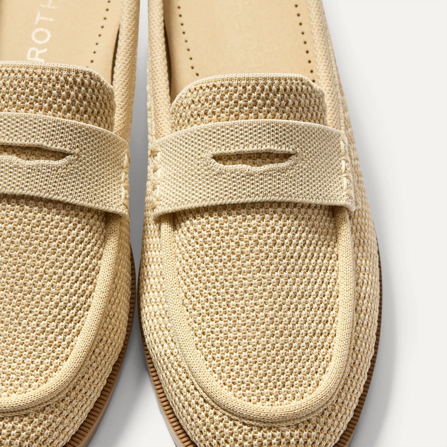 Rothy's Women's Penny Loafer Mule in Sandstone Raffia-Knit