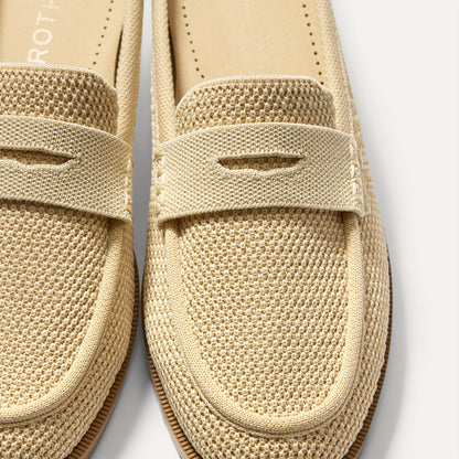 Rothy's Women's Penny Loafer Mule in Sandstone Raffia-Knit