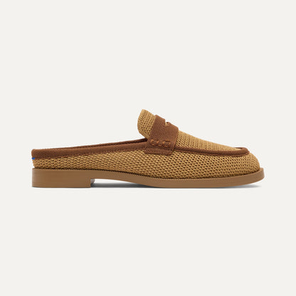 Rothy's Women's Penny Loafer Mule in Wheat Raffia-Knit