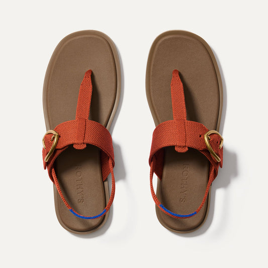 Rothy's The T-Strap Sandal in Brick