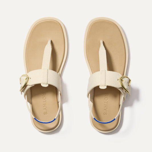 Rothy's The T-Strap Sandal in Cream Puff