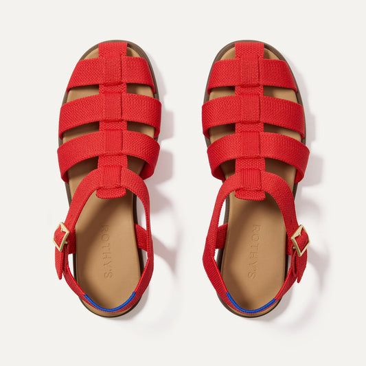 Rothy's The Fisherman Sandal in Scarlet