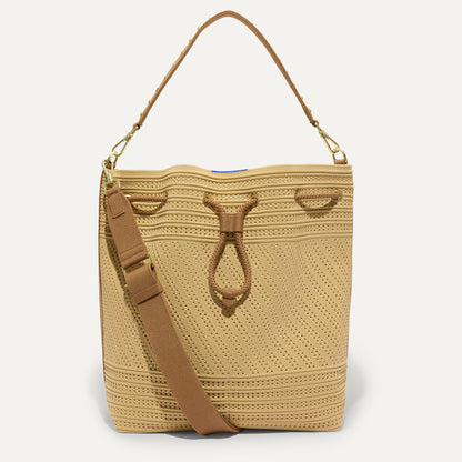 Rothy's The Cinch Bucket Bag in Brown Butter Crochet