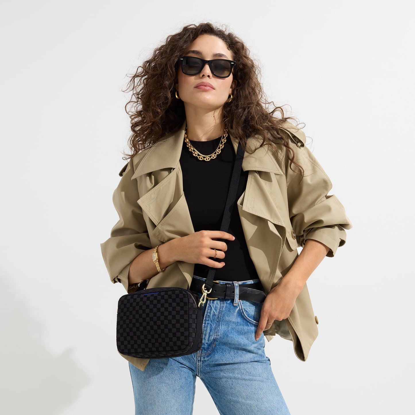 Rothy's The Crossbody Camera Bag in Black Sand