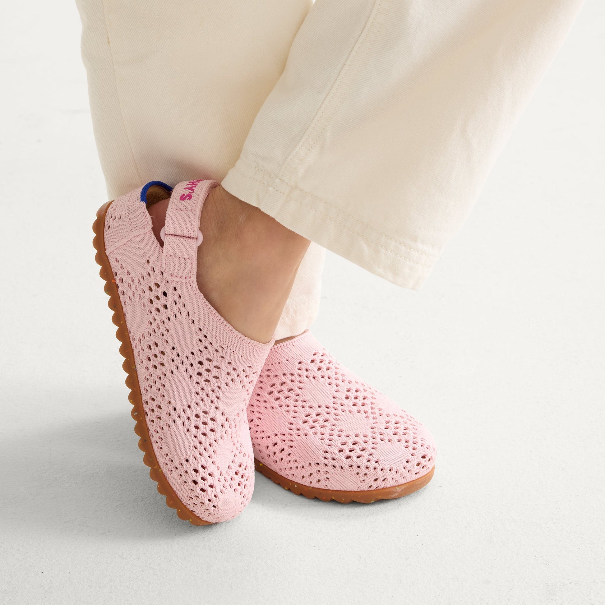 Rothy's The Kids Clog in Pink Crochet