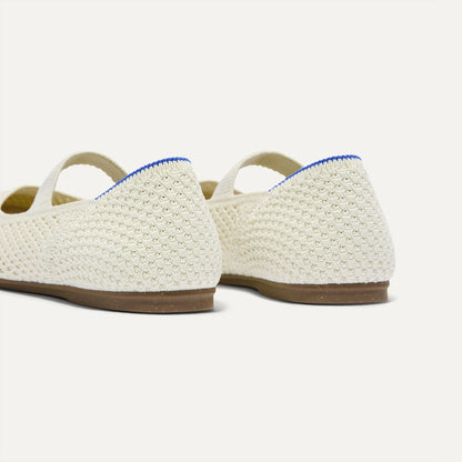 Rothy's The Kids Mary Jane in White Open-Knit